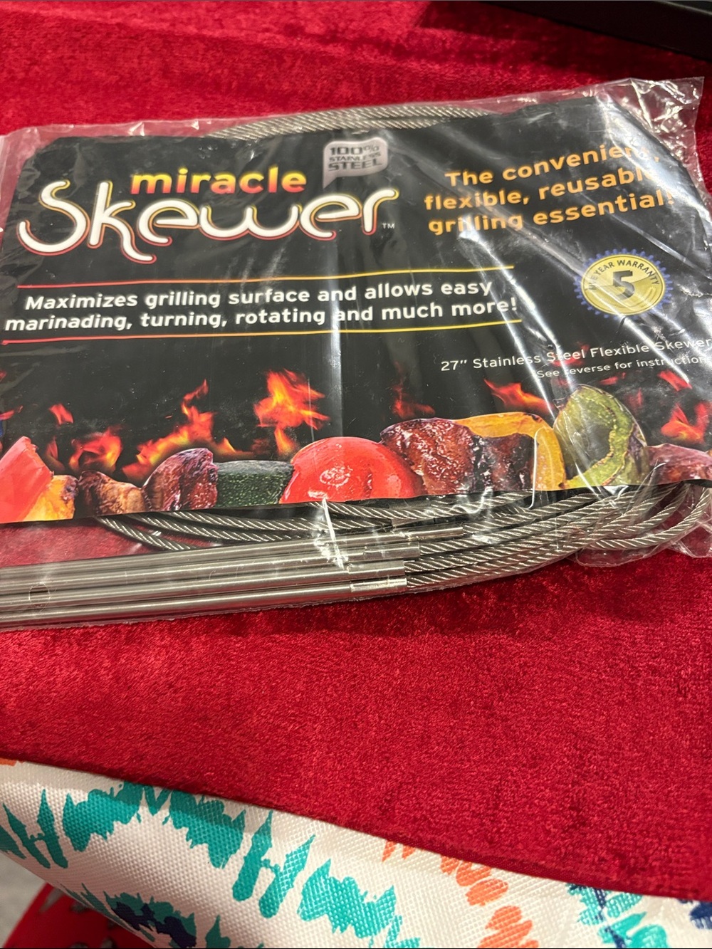 Miracle Flexible Stainless Steel Skewers - Silver Great for grilling